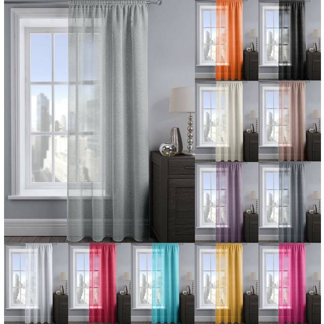 Velosso Alessandria Cream Slot Top Swag Voile Panel Curtain 112 x 99cm