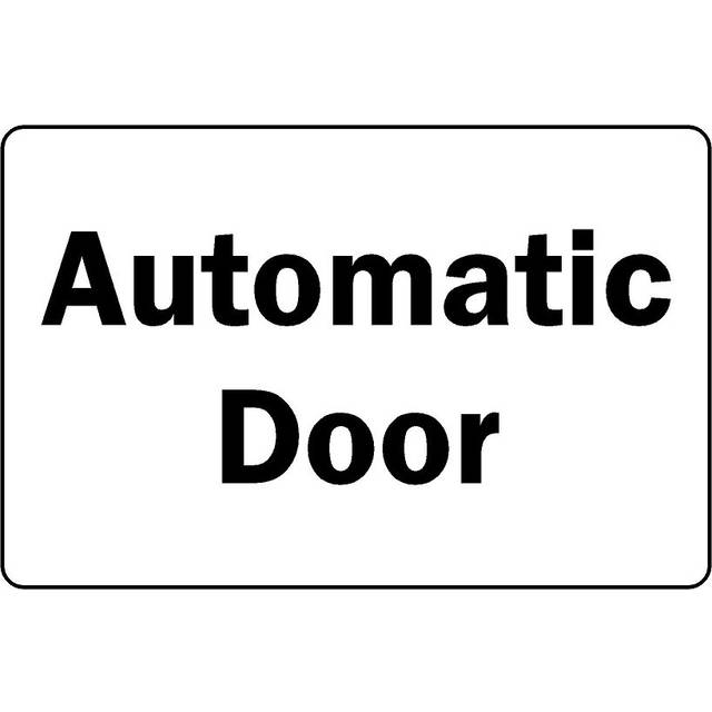 Automatic door safety sign - 3mm Aluminium sign - 200mm x 150mm