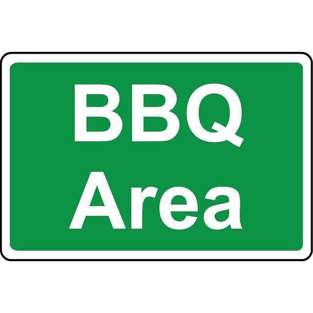 BBQ area safety sign - 3mm Aluminium sign - 600mm x 400mm