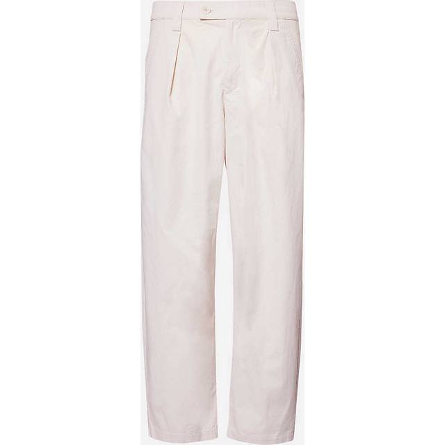 Apc Mens Chalk Renato Straight-leg Cotton-poplin Trousers 36 - CHALK