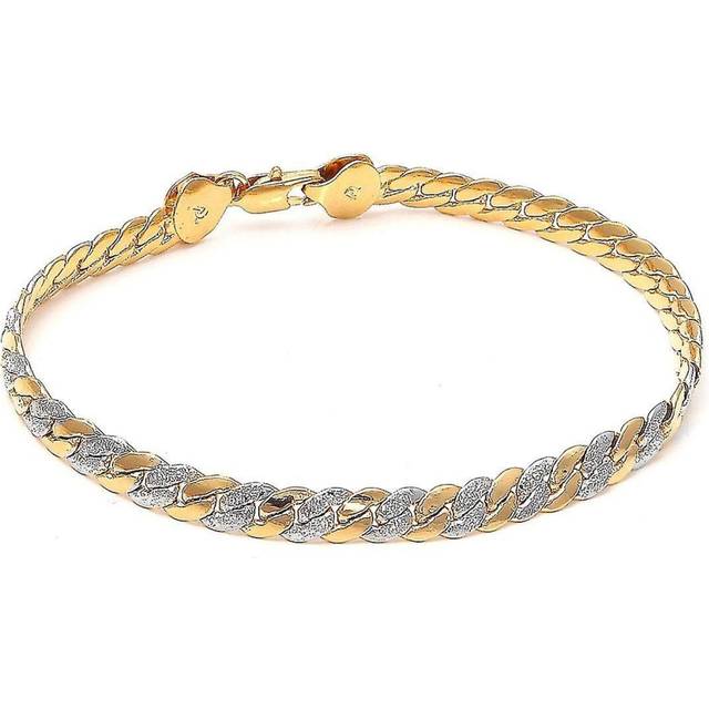 14k Yellow Gold Bracelet Two Tone Serpentine Chain Men Women Jewelry Gift