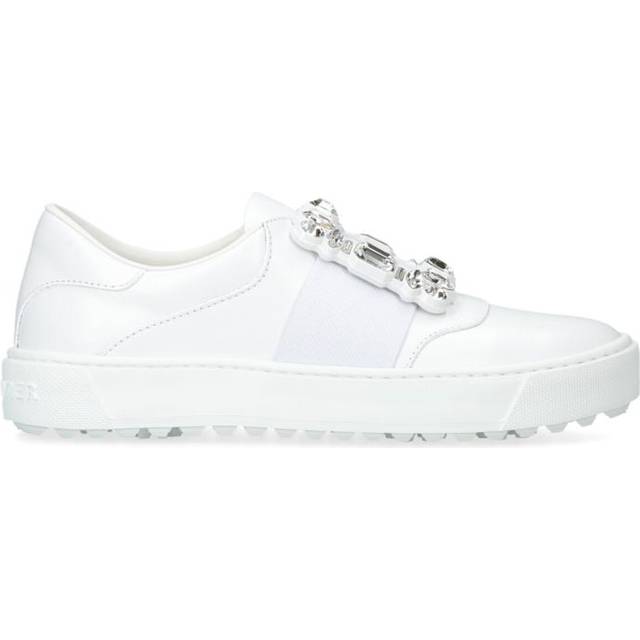 Roger Vivier Leather Very Viv Slip-On Sneakers - White - 34.5