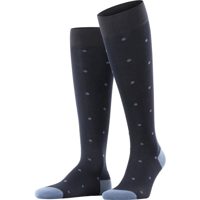 Falke Microblock höga strumpor för män bomull vit svart plus höga färger fina ränder fantasimönster idealisk för sommaren 1 par, Azul (Dark Navy 6377), 39/42 EU