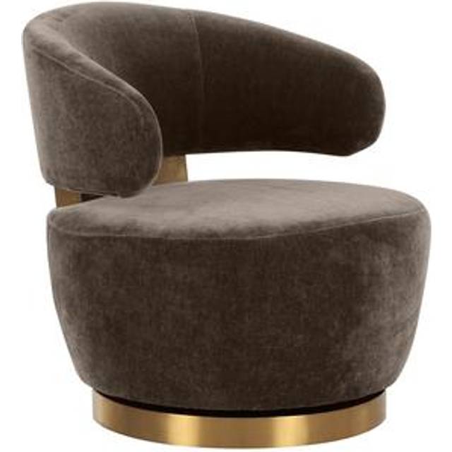 Austin Swivel Chair - Plywood/Recycled Fabric/Stainless Steel - L73.7 x W72.4 x H74.4 cm - Chocolate Brown