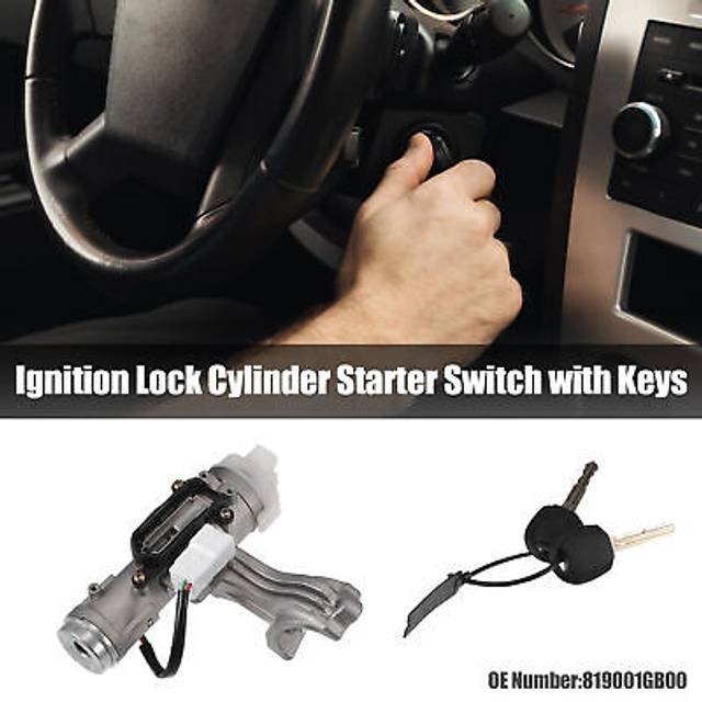 Ignition lock cylinder with keys no.819001gb00 for kia rio 06-09 metal 1 set