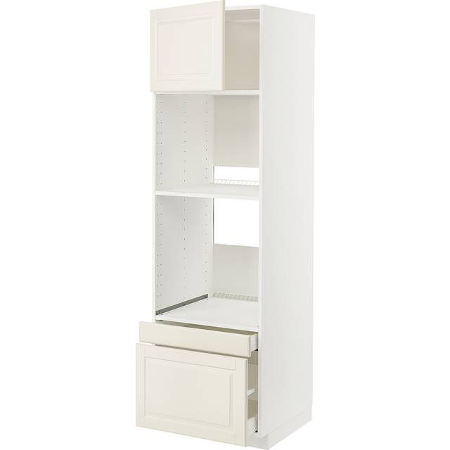 METOD / MAXIMERA högskåp f ugn/komb ugn m dr/2 lådor, vit/Bodbyn off-white, 60x60x200 cm