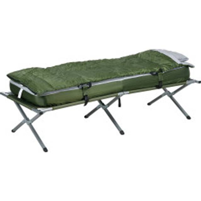 Hopfällbar Campingsäng med Kudde, 120 kg, Grön