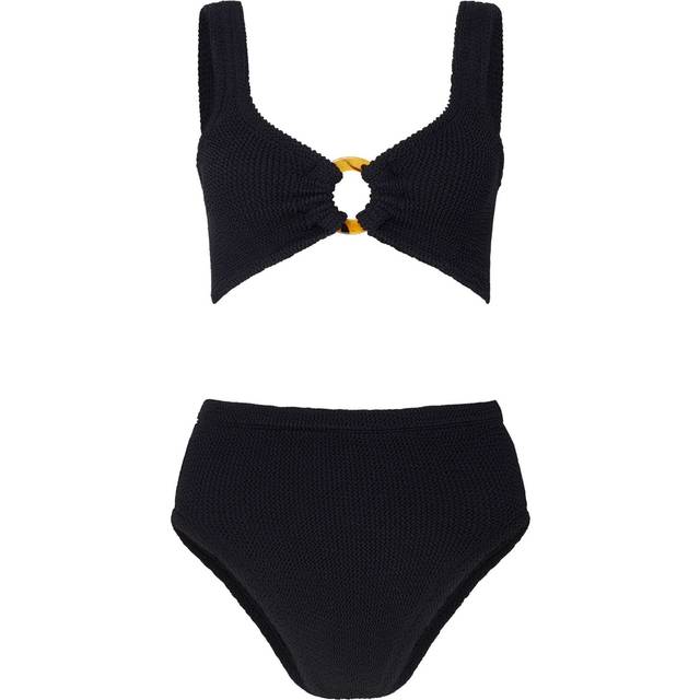 Hunza G Nadine Seersucker Bikini - Black
