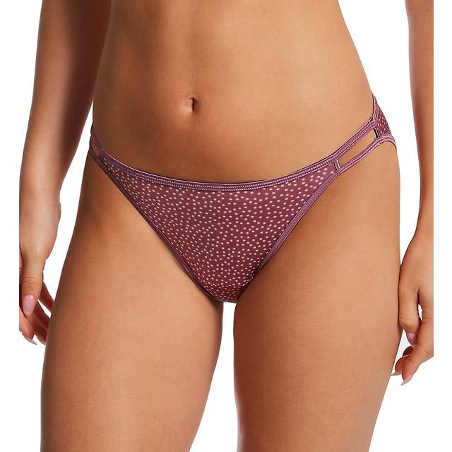 Vanity Fair Women's Illumination String Bikini Panties  Silky Stretch & Satin Trim  Dippy Dot Print