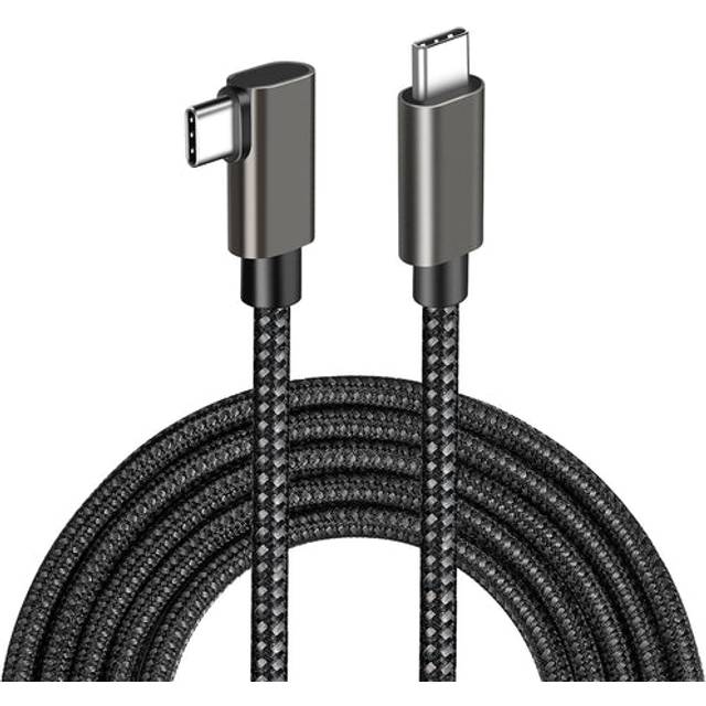 NÖRDIC VR Link kabel 5m USB3.2 Gen1 USB-C till C 5Gbps 3A snabb laddning Quest 2 Super Speed USB Link Cable Svart