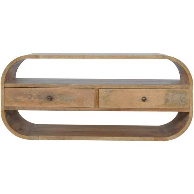 Curved Edge TV Unit with 2 Drawers