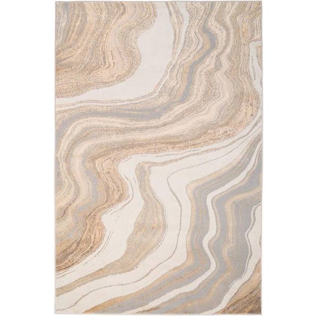 Greige Gold Marble Modern Living Area Rug - Metallics - 120cm x 170cm