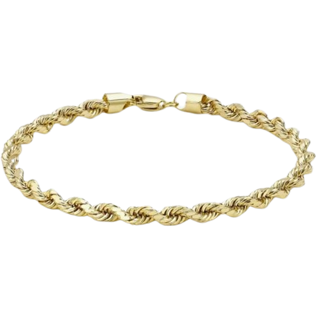 9ct Diamond Cut Rope Bracelet 7.5 Inch 1.26.7122 - Gold