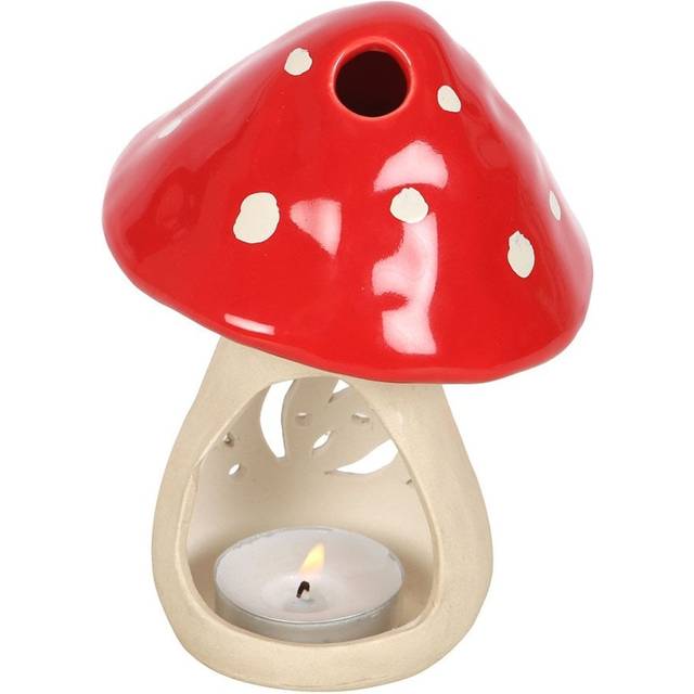 Mushroom Tealight Candle Holder - White & Red