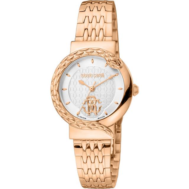 Roberto Cavalli, Accessoarer, Dam, ONE Size, Analog klocka i rostfritt stål - yellow (ONE SIZE)
