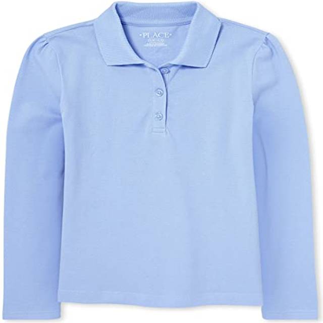 The Children's Place girls Long Sleeve Pique School Uniform Polo Shirt  Daybreak Single  Small US