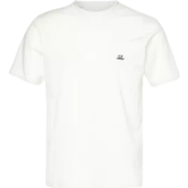 C.P. Company Mens 30/1 Jersey Logo T-Shirt in White Cotton - Size Small
