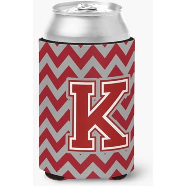 """""Caroline's Treasures CJ1049-KCC Letter K Chevron Maroon and White Can or Bottle Hugger  Multicolor"""""