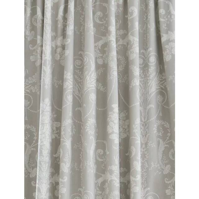 Laura Ashley Josette Pair Blackout Lined Pencil Pleat Curtains, Steel