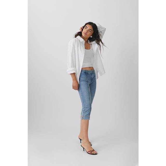 Gina Tricot-Capri jeans-Low waist jeans-Blå-32-Dam