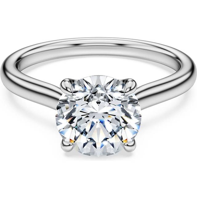 Eternity solitaire ring, Lab-grown diamonds 2 ct tw, Round shape, 18K white gold - White - 58