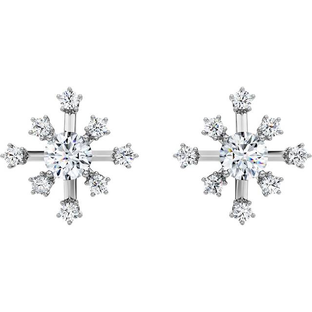 Galaxy stud earrings, Lab-grown diamonds 0.5 ct tw, Round shape, 18K white gold - White - OS