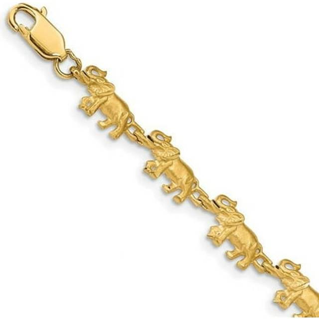 14K Yellow Gold Elephant 7 in. Bracelet