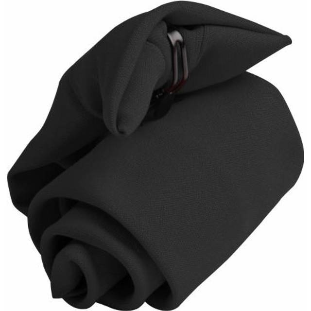 (One Size, Black) Premier Tie - Mens Plain Workwear Clip On Tie