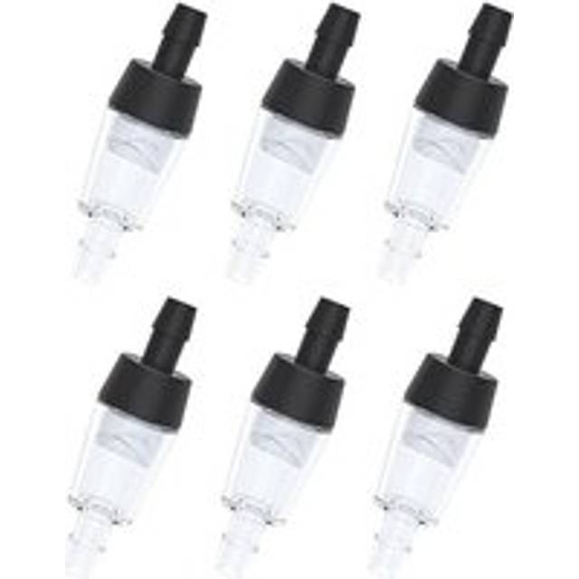 Alwaysh - 6 Pcs Aquarium One-way Check Valves Aquarium Air Pump Accessories, Black