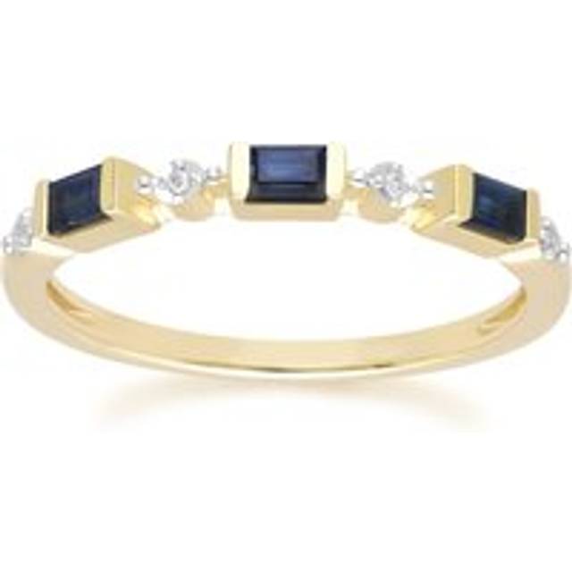 Classic Baguette Sapphire & Diamond Eternity Ring in 9ct Yellow Gold