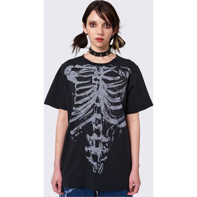 Minga London - Shadowed Bones Black Graphic - T-Shirt - black - S - 100% Cotton,Jersey