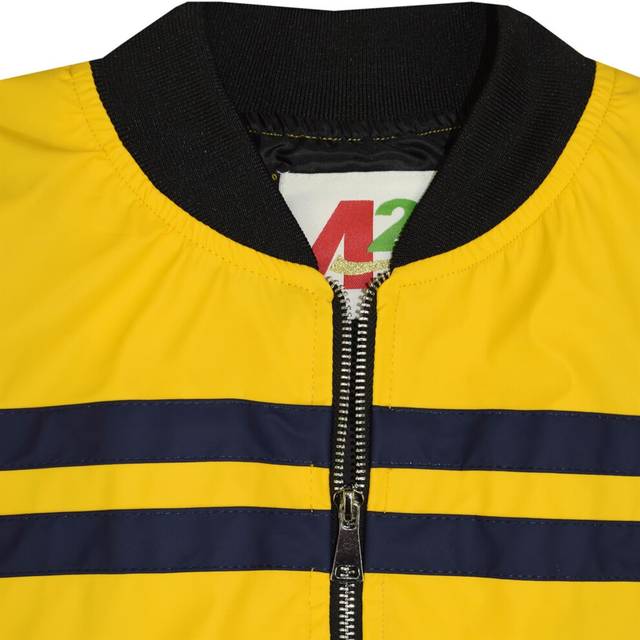 (9-10 Years, Mustard) Kids Boys Girls Jackets Contrast Striped PU Bomber Varsity School Top Biker Coat