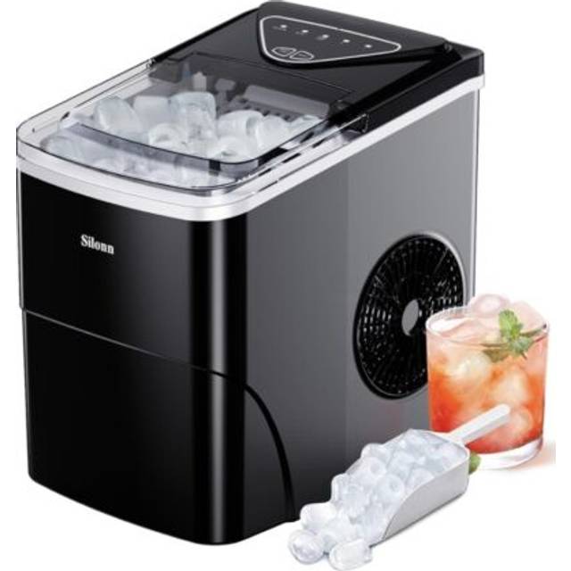 Ice Maker w/ Ice Scoop Basket 12Kg in 24 Hrs 9 Cubes Ready in 6-12Mins