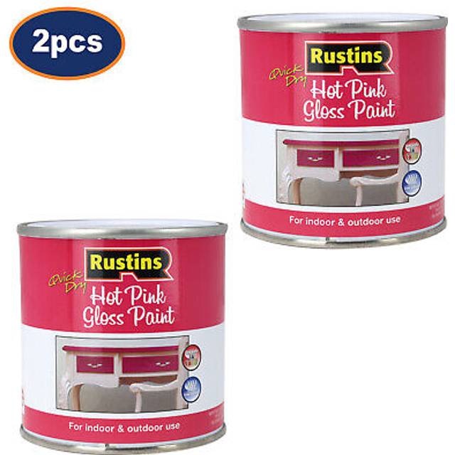 Paint gloss hot pink wood metal quick dry interior exterior small 250ml 2pcs