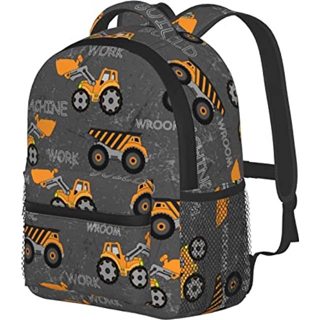 PAYOHTO Toddler Backpack for Boys Construction Machines Cars Truck Tractor Kids Backpack Preschool Bookbag Kindergarten Mini Travel School Bag for Age