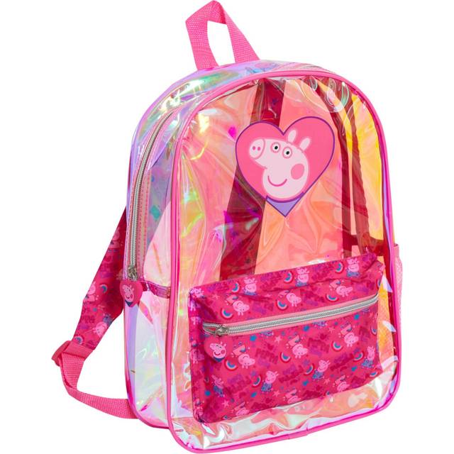 Peppa Pig Transparent Backpack Girls Swim Bag Kids Clear Wipeable Nursery Bag