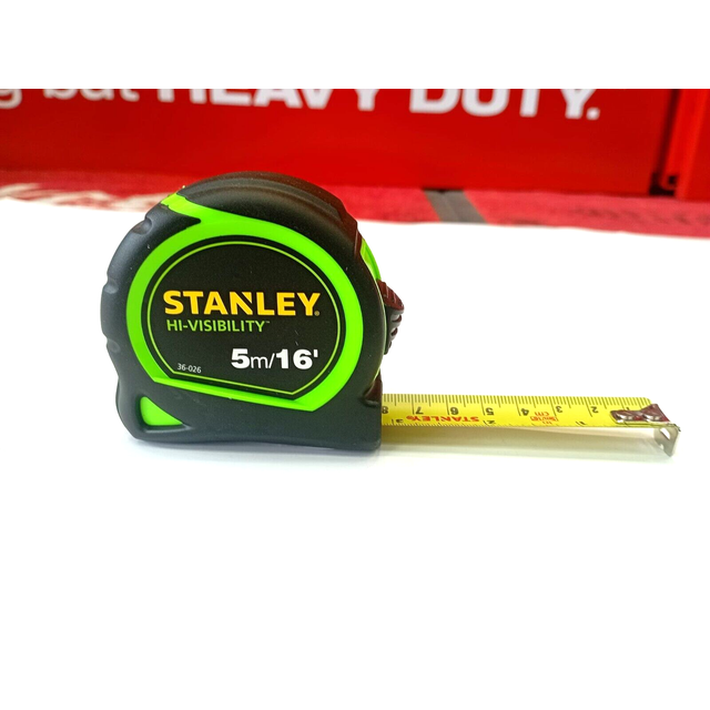 X3 Stanley Hi-Vis 5m 16ft Tylon Tape Measure Green STA130696NHV STA130602HG