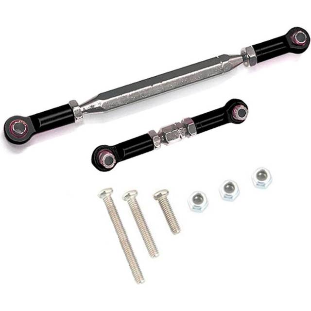 Metal Adjustable Steering Linkage Servo Link Pull Rod Turnbuckle for MN D90 D99 MN-90 -45 1/12 RC Car Crawler,Black