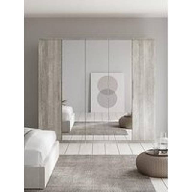 Very Home Prague 5 Door Mirrored Wardrobe - Fsc&Reg; Certified - Black Ash