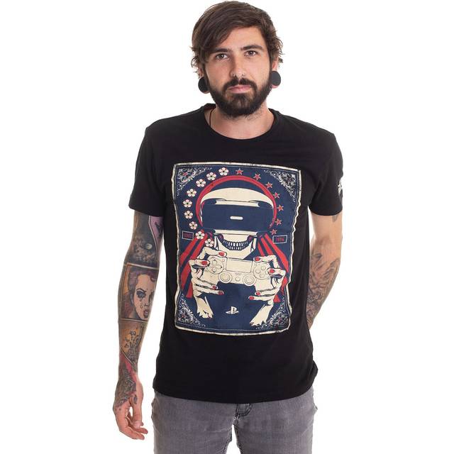 Playstation - VR Skull - T-Shirt - black - S - 100% Cotton,Jersey
