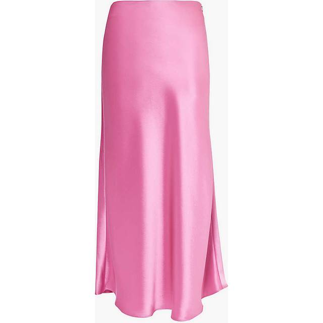 Galvan Womens Magenta Valletta Mid-waist Satin Maxi Skirt 10 - MAGENTA