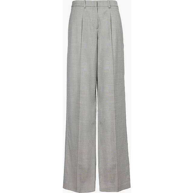 Wool Blend Straight Pants - Grey (38)