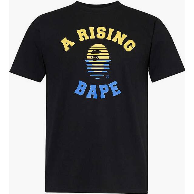 A Bathing Ape Mens Black a Rising Bape Short-sleeved Cotton-jersey T-shirt Xl - BLACK