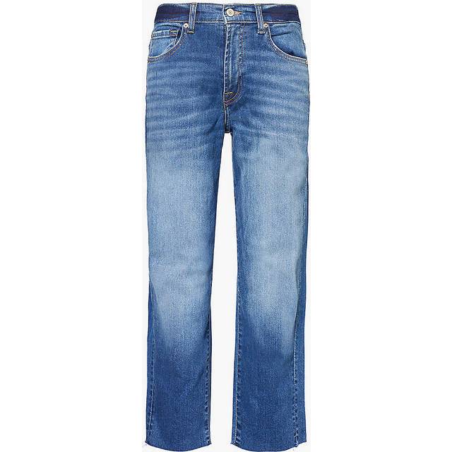 Mid Blue Crop Straight Jeans (30)