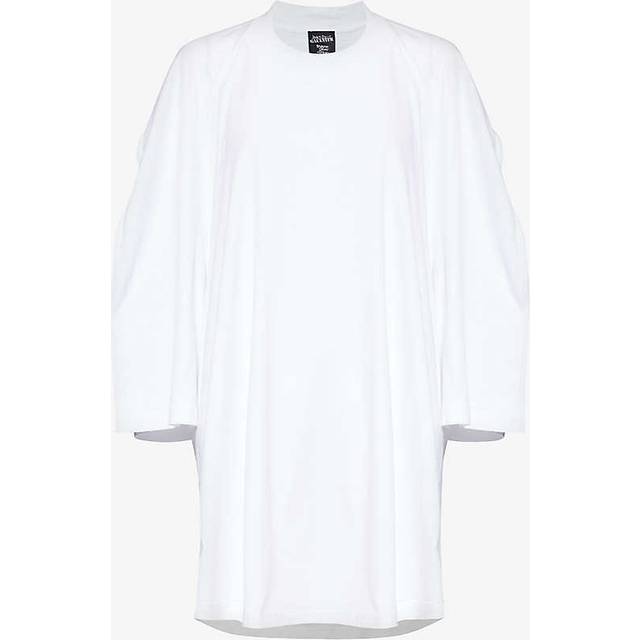 Jean Paul Gaultier Womens White Logo-embroidered Cotton-jersey T-shirt M - WHITE