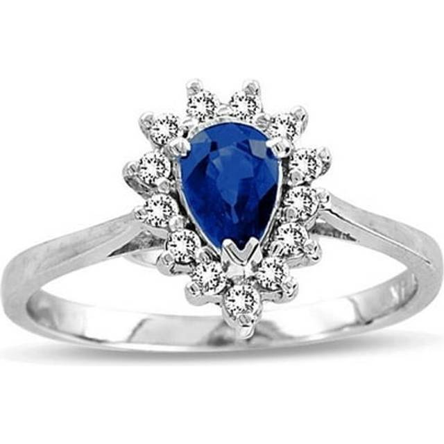 Louis Creations RL1292SD-8 0.69 CTTW Pear Shaped Sapphire & Diamond Ring, 14K Gold - Size 8