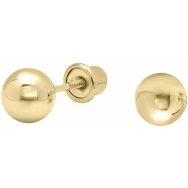 Precious Stars Jewelry 14kt Yellow Gold 2mm Ball Stud Screwback Earrings