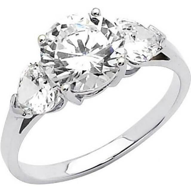 Precious Stars Jewelry 14k White Gold 2ct TGW Round-cut Diamonette Engagement Ring