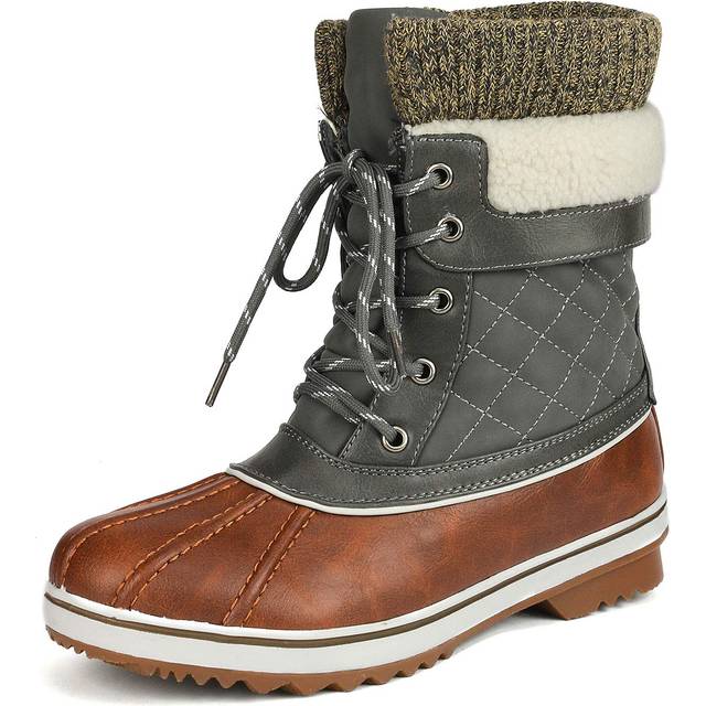 DREAM PAIRS Womens Monte_01 Tan Khaki Mid calf WaterProof Winter Snow