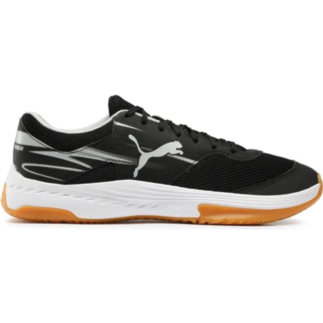 PUMA Unisex Varion Ii inomhus domstol sko, Puma svart cool ljusgrå gul flamgummi, 38.5 EU